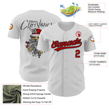 Load image into Gallery viewer, Custom White Red-Black 3D Funny Christmas Authentic Baseball Jersey