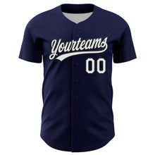 Load image into Gallery viewer, Custom Navy White-Black 3D Funny Christmas Authentic Baseball Jersey