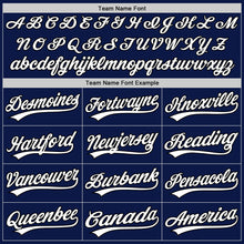 Load image into Gallery viewer, Custom Navy White-Black 3D Funny Christmas Authentic Baseball Jersey