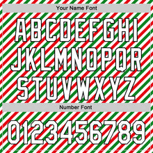 Load image into Gallery viewer, Custom White Black Red-Kelly Green 3D Funny Christmas Authentic Baseball Jersey