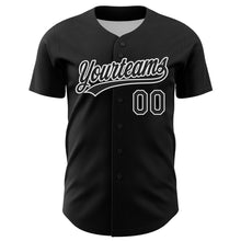 Load image into Gallery viewer, Custom Black White 3D Funny Christmas Authentic Baseball Jersey