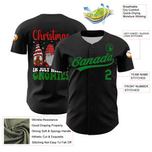 Load image into Gallery viewer, Custom Black Grass Green-Red 3D Funny Christmas Authentic Baseball Jersey