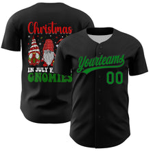 Load image into Gallery viewer, Custom Black Grass Green-Red 3D Funny Christmas Authentic Baseball Jersey