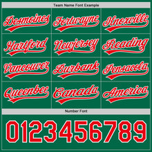 Load image into Gallery viewer, Custom Kelly Green Fire Red-White 3D Funny Christmas Authentic Baseball Jersey