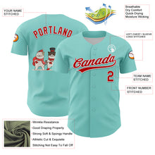 Load image into Gallery viewer, Custom Ice Blue Red-White 3D Funny Christmas Authentic Baseball Jersey