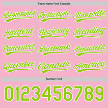 Load image into Gallery viewer, Custom Light Pink Neon Green Red-Kelly Green 3D Funny Christmas Authentic Baseball Jersey