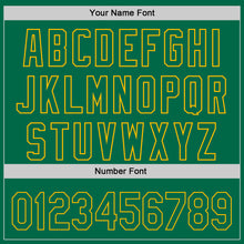 Load image into Gallery viewer, Custom Kelly Green Gold 3D Funny Christmas Authentic Baseball Jersey