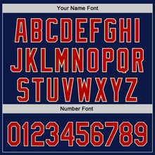 Load image into Gallery viewer, Custom Navy Red-Cream 3D Funny Christmas Authentic Baseball Jersey