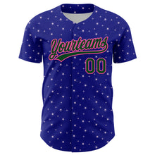 Load image into Gallery viewer, Custom Royal Green-Pink 3D Funny Christmas Authentic Baseball Jersey