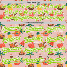 Load image into Gallery viewer, Custom Medium Pink Neon Green-White 3D Funny Christmas Authentic Baseball Jersey