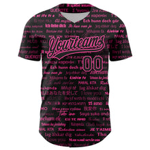 Load image into Gallery viewer, Custom Black Pink 3D Love Valentine's Day Authentic Baseball Jersey