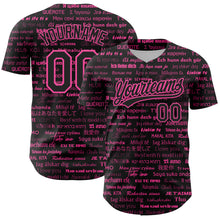 Load image into Gallery viewer, Custom Black Pink 3D Love Valentine's Day Authentic Baseball Jersey