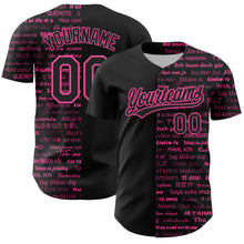 Load image into Gallery viewer, Custom Black Pink 3D Love Valentine's Day Authentic Baseball Jersey