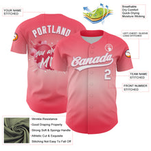 Load image into Gallery viewer, Custom Medium Pink White-Light Pink 3D Love Heart Valentine's Day Authentic Baseball Jersey