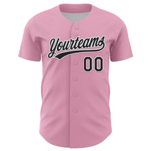 Load image into Gallery viewer, Custom Light Pink Black-White 3D Love Heart Valentine's Day Authentic Baseball Jersey