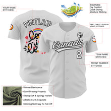 Load image into Gallery viewer, Custom White Black 3D Love Heart Valentine's Day Authentic Baseball Jersey