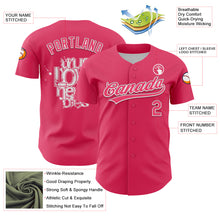 Load image into Gallery viewer, Custom Neon Pink White 3D Love Heart Valentine's Day Authentic Baseball Jersey