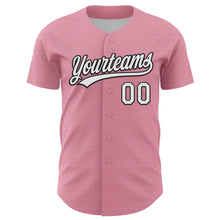 Load image into Gallery viewer, Custom Light Pink White-Black 3D Love Heart Valentine's Day Authentic Baseball Jersey