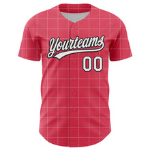 Load image into Gallery viewer, Custom Neon Pink White-Black 3D Love Heart Valentine's Day Authentic Baseball Jersey