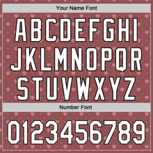 Load image into Gallery viewer, Custom Brown White-Black 3D Love Heart Valentine's Day Authentic Baseball Jersey