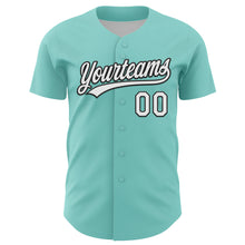 Load image into Gallery viewer, Custom Ice Blue White-Black 3D Love Heart Valentine's Day Authentic Baseball Jersey