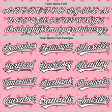 Load image into Gallery viewer, Custom Light Pink White-Black 3D Love Heart Valentine's Day Authentic Baseball Jersey