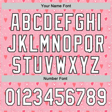 Load image into Gallery viewer, Custom Light Pink White-Black 3D Love Heart Valentine's Day Authentic Baseball Jersey