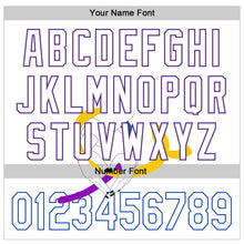 Load image into Gallery viewer, Custom White Purple Thunder Blue-Yellow 3D Bladder Cancer Ribbon Authentic Baseball Jersey