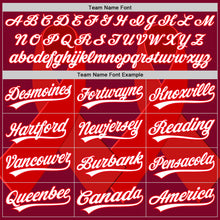 Load image into Gallery viewer, Custom Maroon White-Fire Red 3D Blood Cancer Ribbon Authentic Baseball Jersey