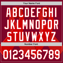 Load image into Gallery viewer, Custom Maroon White-Fire Red 3D Blood Cancer Ribbon Authentic Baseball Jersey