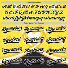 Load image into Gallery viewer, Custom Yellow Black-White 3D Bone Cancer Ribbon Authentic Baseball Jersey