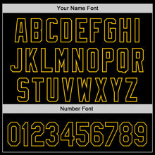 Load image into Gallery viewer, Custom Black Yellow-White 3D Bone Cancer Ribbon Authentic Baseball Jersey