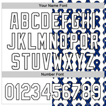 Load image into Gallery viewer, Custom White Black-Navy 3D Colorectal Cancer Ribbon Authentic Baseball Jersey