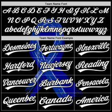 Load image into Gallery viewer, Custom Black White-Royal 3D Colorectal Cancer Ribbon Authentic Baseball Jersey