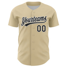Load image into Gallery viewer, Custom Cream Black-Kelly Green 3D Gallbladder And Bile Duct Cancer Ribbon Authentic Baseball Jersey