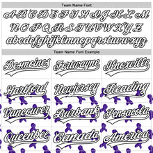 Load image into Gallery viewer, Custom White Purple-Black 3D Gynecological Cancer Ribbon Authentic Baseball Jersey