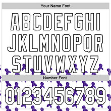 Load image into Gallery viewer, Custom White Purple-Black 3D Gynecological Cancer Ribbon Authentic Baseball Jersey