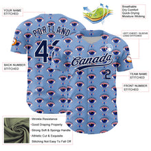 Load image into Gallery viewer, Custom Light Blue Navy-White 3D Pattern Design Evil Eyes Authentic Baseball Jersey