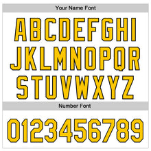 Load image into Gallery viewer, Custom White Yellow-Black 3D Childhood Cancer Gold Ribbon Authentic Baseball Jersey