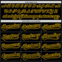 Load image into Gallery viewer, Custom Black Yellow 3D Childhood Cancer Gold Ribbon Authentic Baseball Jersey