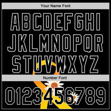 Load image into Gallery viewer, Custom Black Yellow-White 3D Childhood Cancer Gold Ribbon Authentic Baseball Jersey