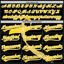 Load image into Gallery viewer, Custom Black Yellow-White 3D Childhood Cancer Gold Ribbon Authentic Baseball Jersey