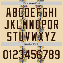 Load image into Gallery viewer, Custom Cream Brown 3D Tropical Hawaii Palm Tree And Bird Authentic Baseball Jersey