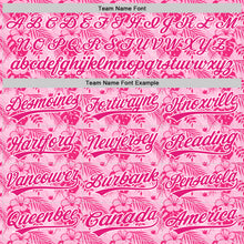 Load image into Gallery viewer, Custom Hot Pink White 3D Tropical Hawaii Jungle Leaves And Flower Authentic Baseball Jersey