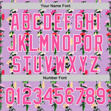 Load image into Gallery viewer, Custom Light Purple Pink-White 3D Tropical Hawaii Flower Authentic Baseball Jersey