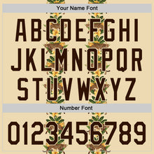 Load image into Gallery viewer, Custom Cream Brown 3D Tropical Hawaii Jungle Plant And Leopard Authentic Baseball Jersey