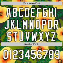 Load image into Gallery viewer, Custom Green White-Black 3D Tropical Hawaii Jungle Leaves And Flower Authentic Baseball Jersey