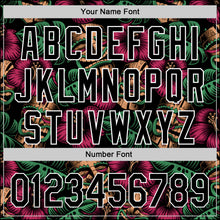 Load image into Gallery viewer, Custom Black White 3D Tropical Hawaii Jungle Leaves And Flower Authentic Baseball Jersey