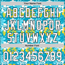 Load image into Gallery viewer, Custom Lakes Blue White-Black 3D Tropical Hawaii Jungle Leaves And Flower Authentic Baseball Jersey