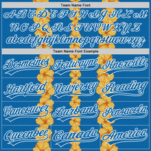 Load image into Gallery viewer, Custom Blue White 3D Tropical Hawaii Flower Authentic Baseball Jersey